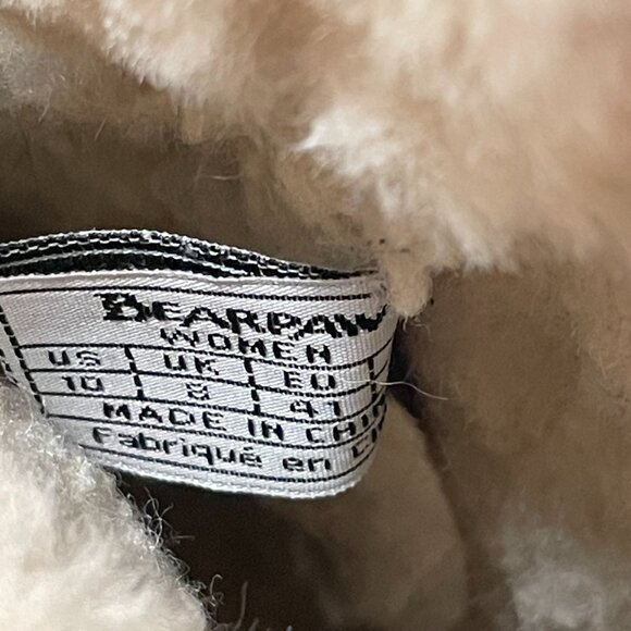 BEARPAW Abigail Mid-Calf Boot Suede Wool & Sheepskin Button Purple Women Size 10 - Picture 6 of 13